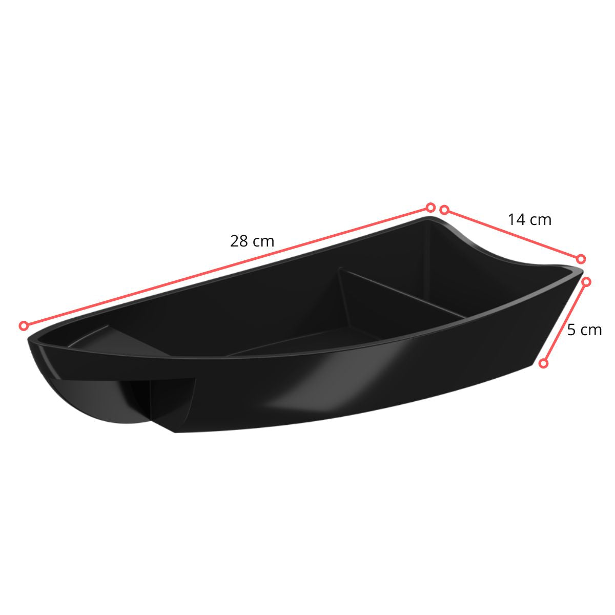 128560 - BARCO PARA SUSHI UNO 28 X 14 X 5,5 CM PT - UNID