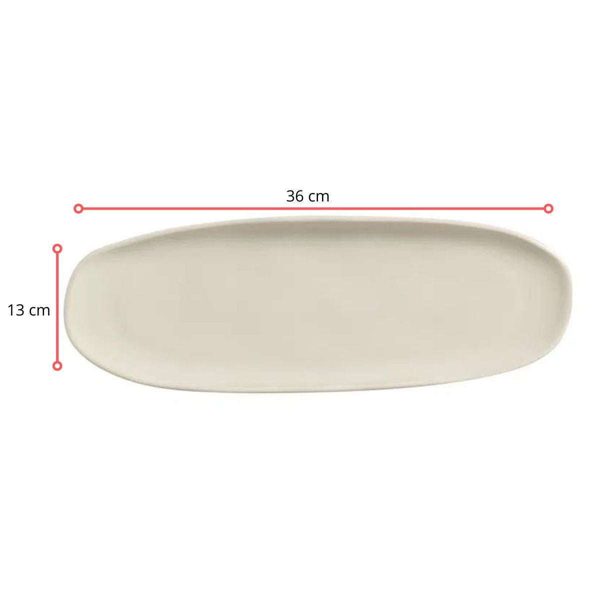 128179 - TRAVESSA OVAL RASA GRANDE ORGÂNICO CLAY 36 X 13 CM - CX 4 PCS