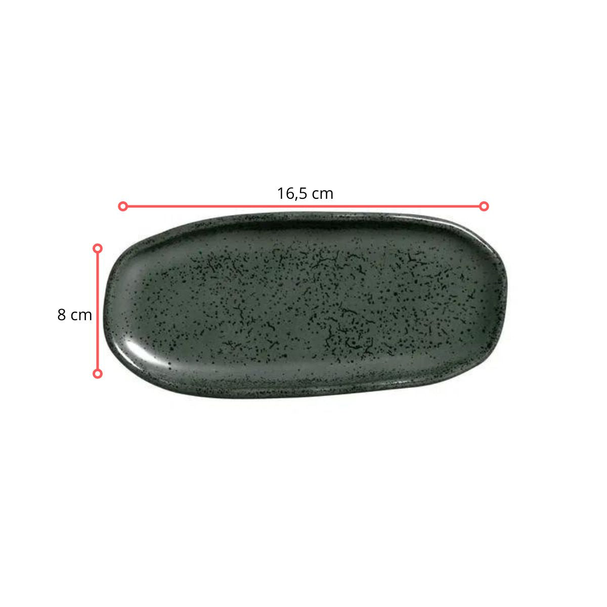 128378 - TRAVESSA OVAL RASA MINI ORGÂNICO GREENERY  16,5 X 8 - CX 6 PCS