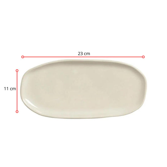 128379 - TRAVESSA OVAL RASA PEQUENA ORGÂNICO CLAY 23 X 11 - CX 6 PCS