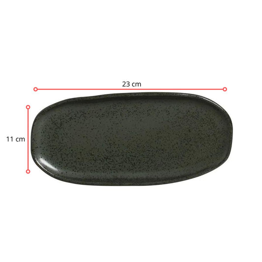 128386 - TRAVESSA OVAL RASA PEQUENA ORGÂNICO GREENERY 23 X 11 - CX 6 PCS