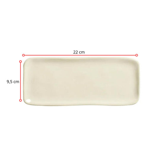 128399 - TRAVESSA RETANGULAR PEQ. ORGÂNICO CLAY 22 X 9,5 - CX 6 PCS