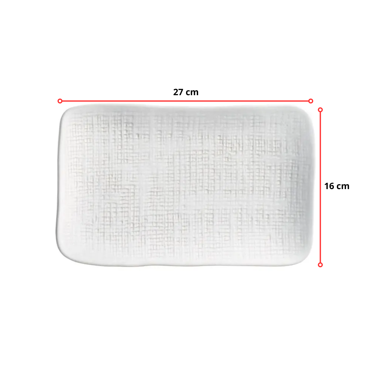 TRAVESSA RETANGULAR M JUTA NEW WHITE - 27 x 16 CM