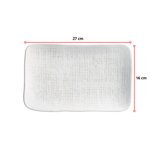 TRAVESSA RETANGULAR M JUTA NEW WHITE - 27 x 16 CM