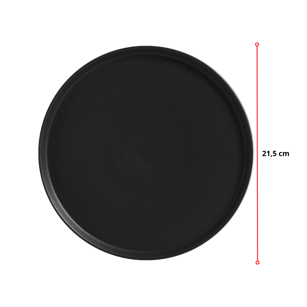 PRATO DE SOBREMESA NEO PRETO MATTE - 21,5 CM