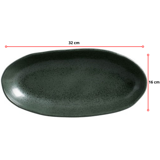 TRAVESSA OVAL FUNDA GRANDE ORGÂNICO GREENERY 32 x 16 CM