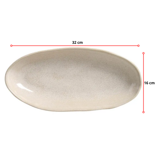 TRAVESSA OVAL FUNDA GRANDE ORGÂNICO LATTE - 32 x 16 CM