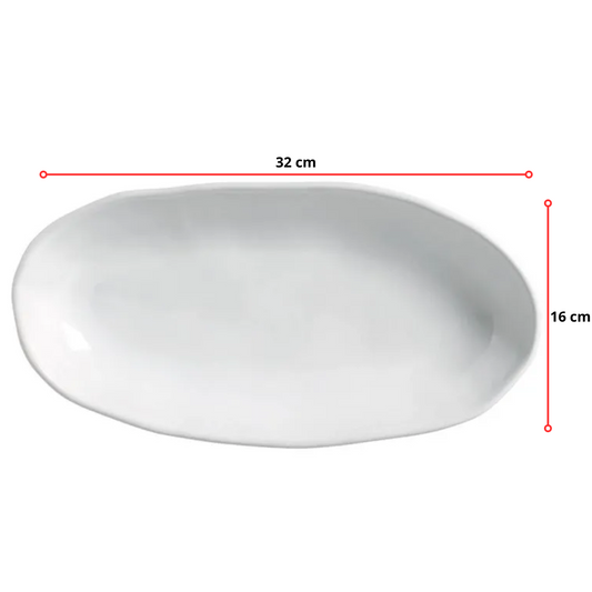 TRAVESSA OVAL FUNDA G ORGÂNICO NEW WHITE - 32 x 16 CM