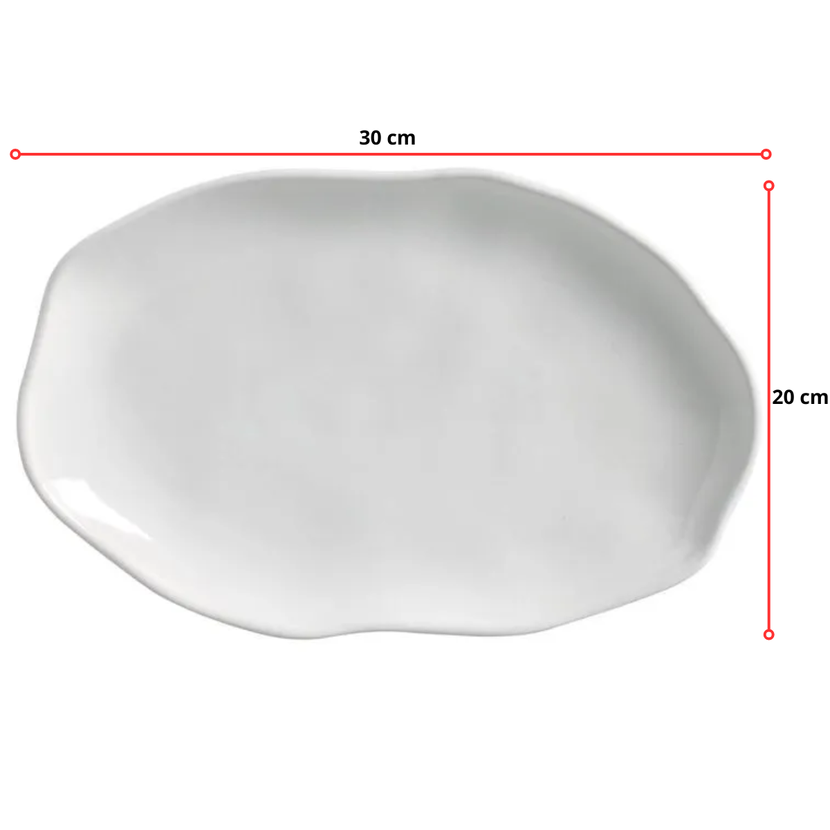 TRAVESSA OVAL RASA M BIO NEW WHITE - 30 x 20 CM