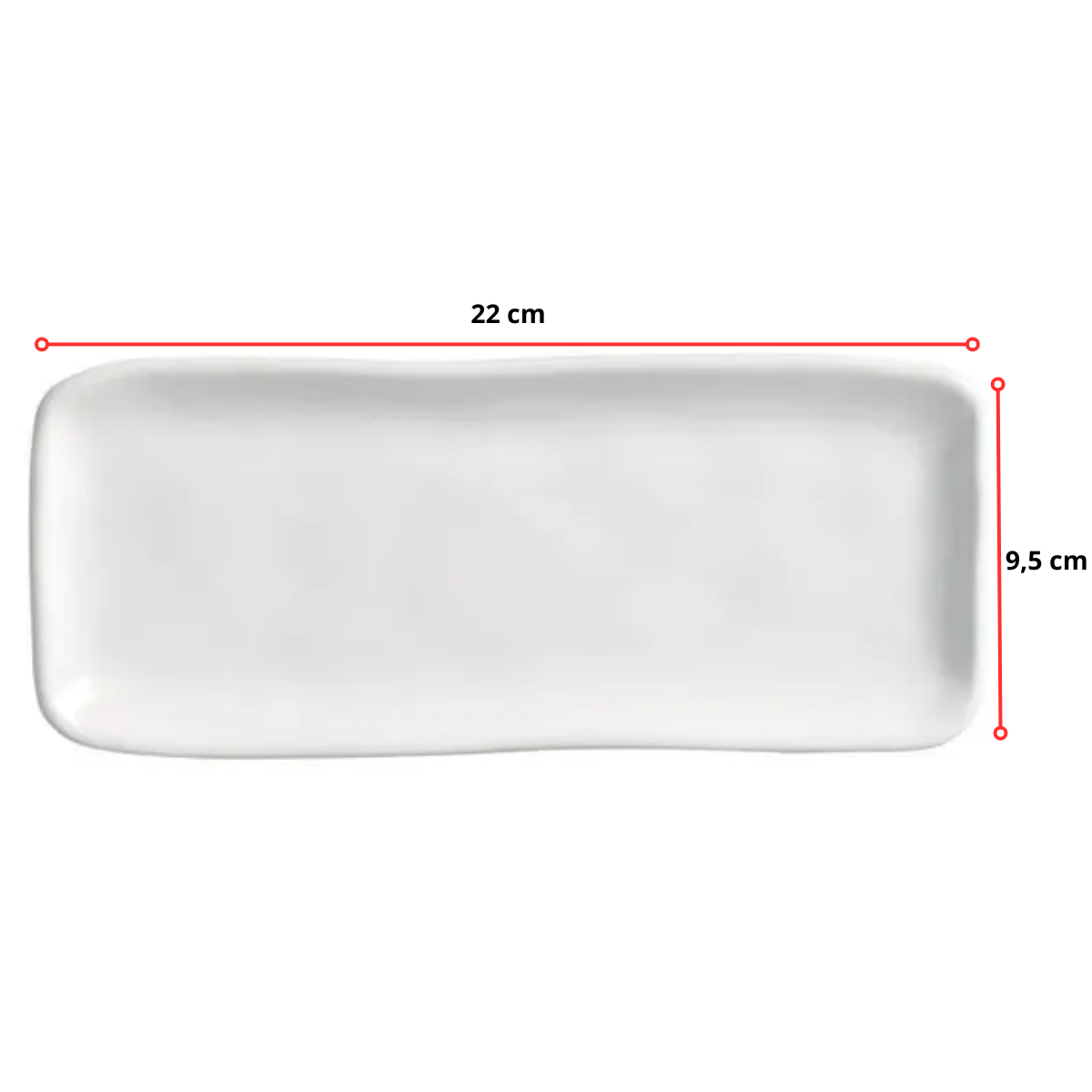 TRAVESSA RETANGULAR P ORGÂNICO NEW WHITE - 22 x 9,5 CM