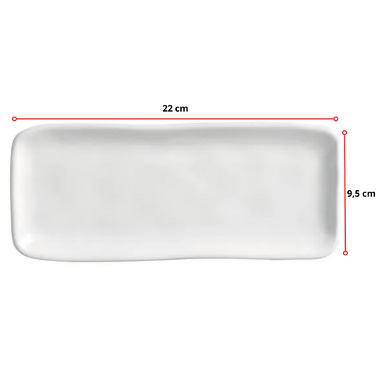 TRAVESSA RETANGULAR P ORGÂNICO NEW WHITE - 22 x 9,5 CM