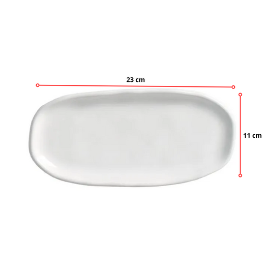 TRAVESSA OVAL RASA P ORGÂNICO NEW WHITE - 23 x 11 CM