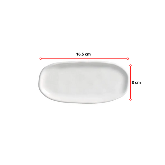 TRAVESSA OVAL RASA MINI ORGANICO NEW WHITE - 16,5 x 8 CM