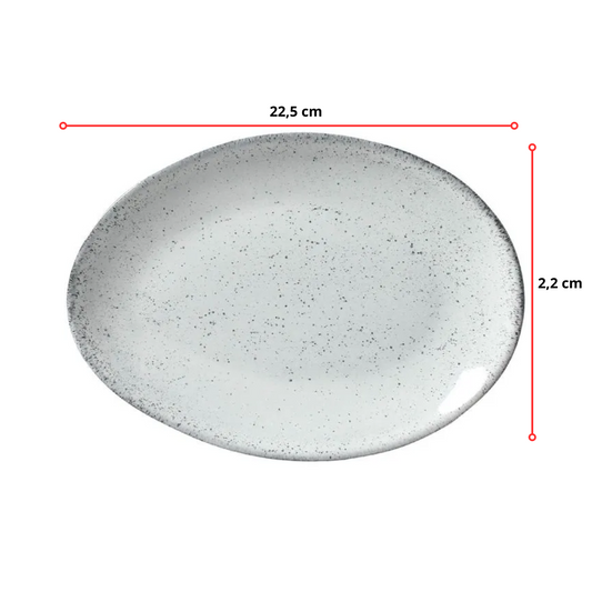 PRATO SOBREMESA OVAL ORGÂNICO ECHO - 22,5 x 2,5 CM