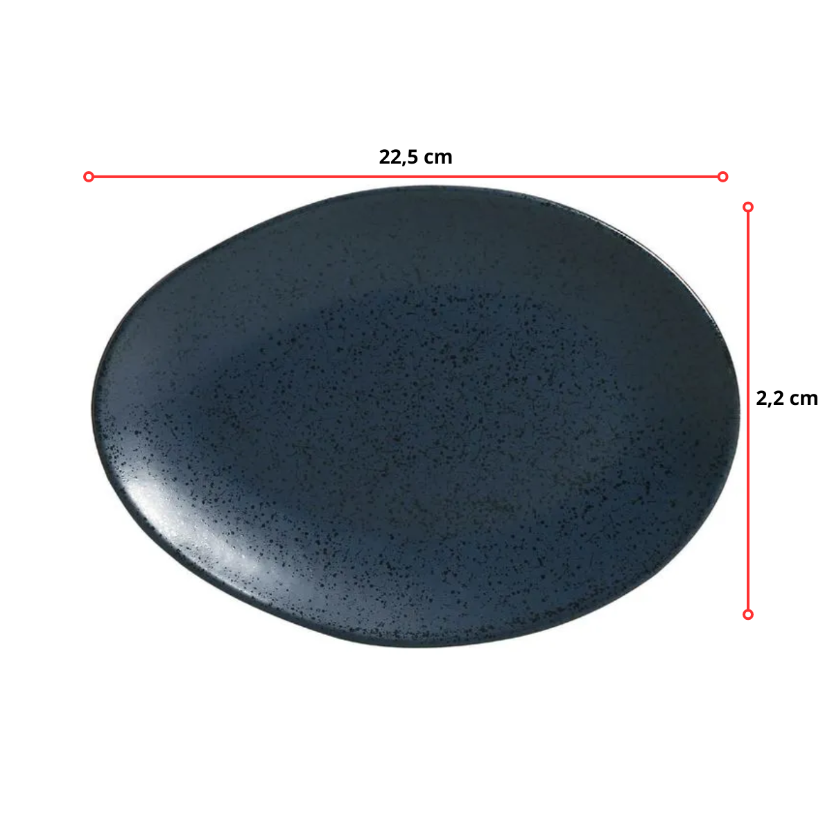 PRATO SOBREMESA OVAL ORGÂNICO NIGHT BLUE - 22,5 x 2,5 CM