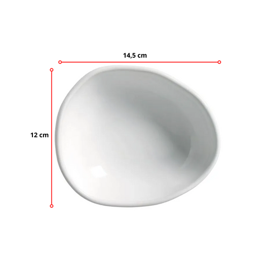 CUMBUCA OVAL ORGÂNICO NEW WHITE - 14,5 x 12 CM