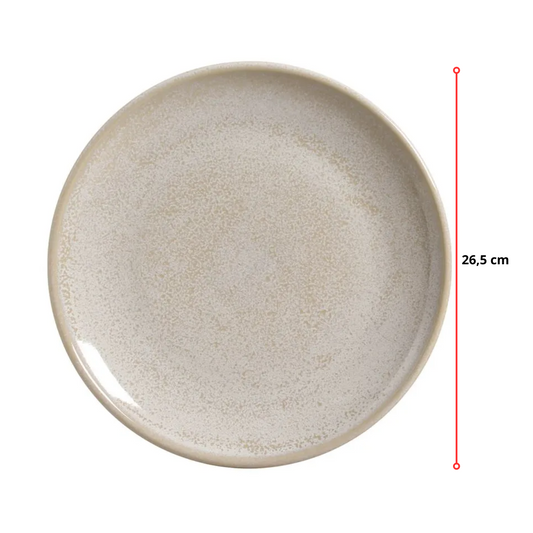 PRATO RASO COUP STONEWARE HOTELARIA LATTE - 26,5 CM