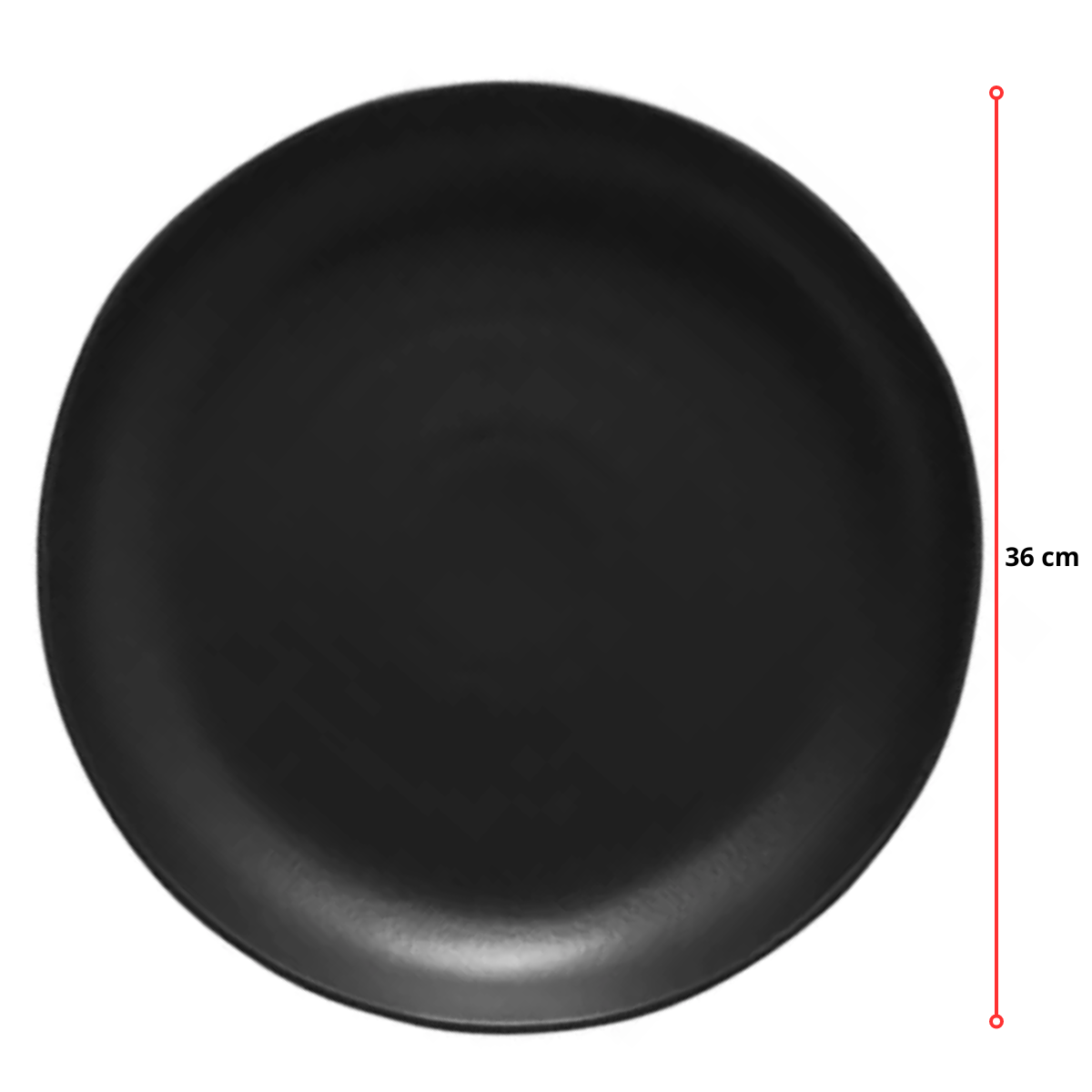 TRAVESSA REDONDA GRANDE ORGÂNICO STONEWARE PRETO MATTE - 36 CM