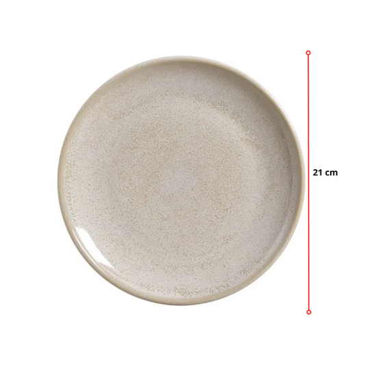 PRATO SOBREMESA COUP STONEWARE HOTELARIA LATTE - 21 CM