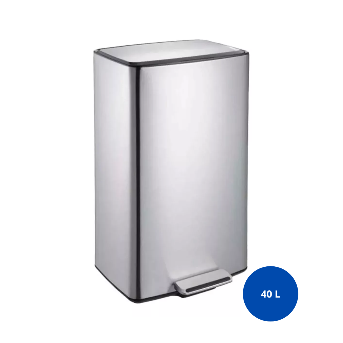 LIXEIRA C / PEDAL E BALDE PLANA 40 L - INOX