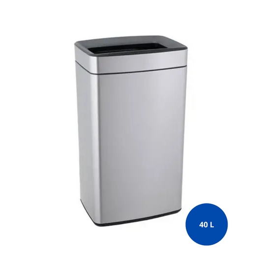 LIXEIRA C / ARO E BALDE PLANA 40 L - INOX