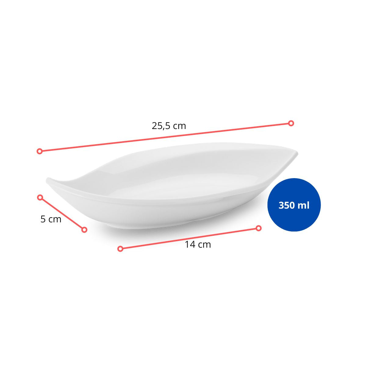 TRAVESSA FD FOLHA BC 25,5 X 14 X 5 CM - 350ML (DF) - UNID