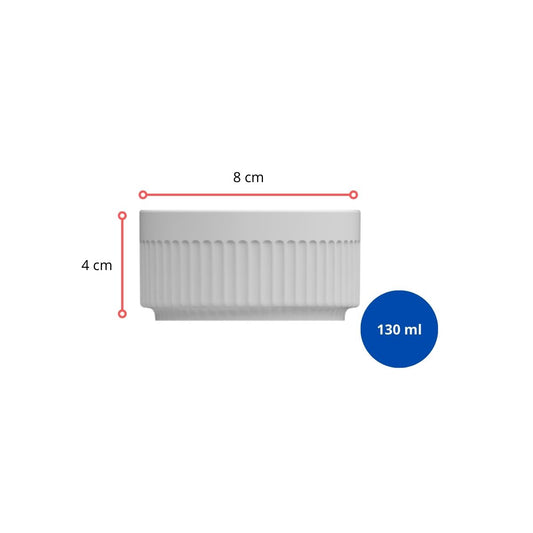 126555 - RAMEKIN CANELADO 130 ML - CX 24 PCS