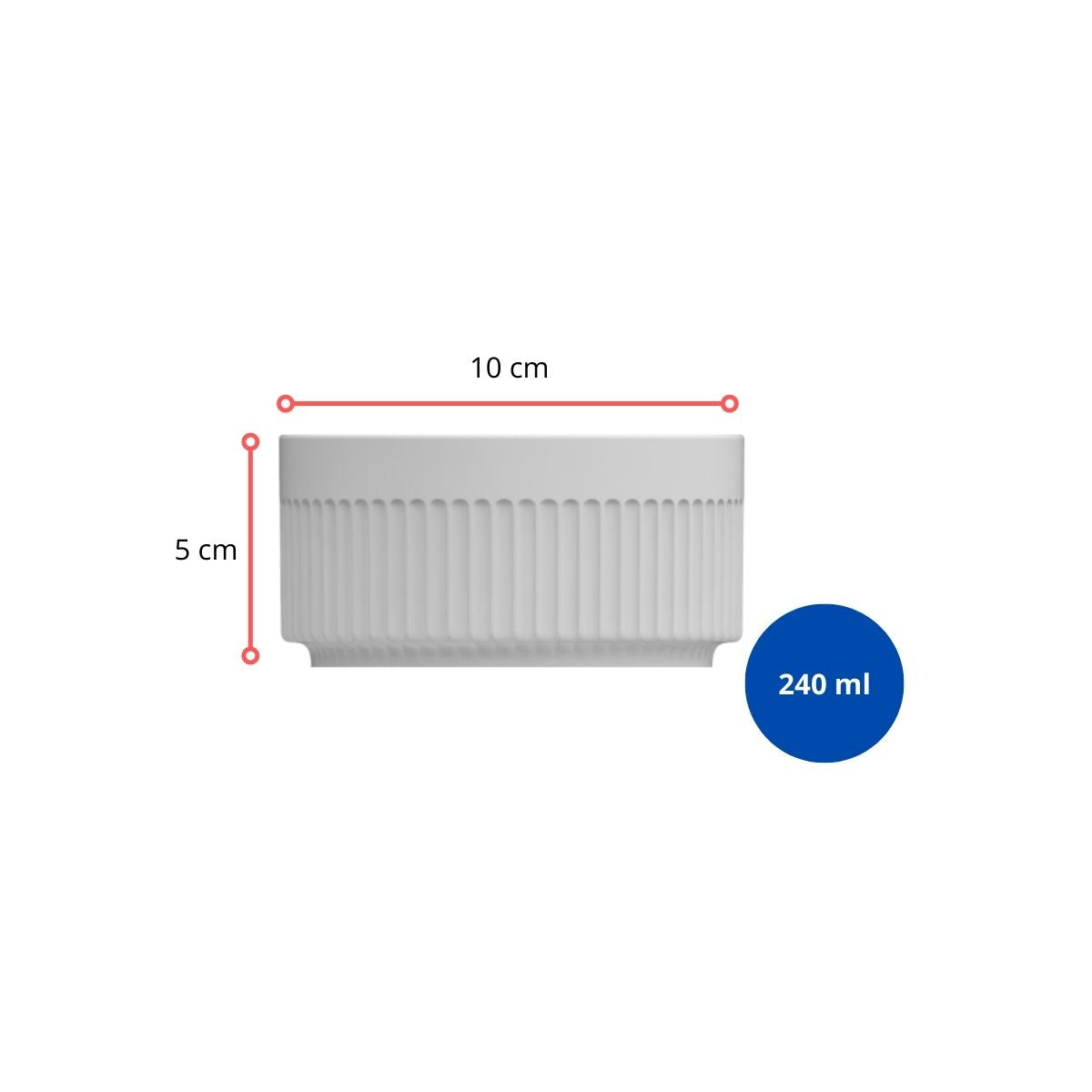 126553 - RAMEKIN CANELADO 240 ML - CX 24 PCS