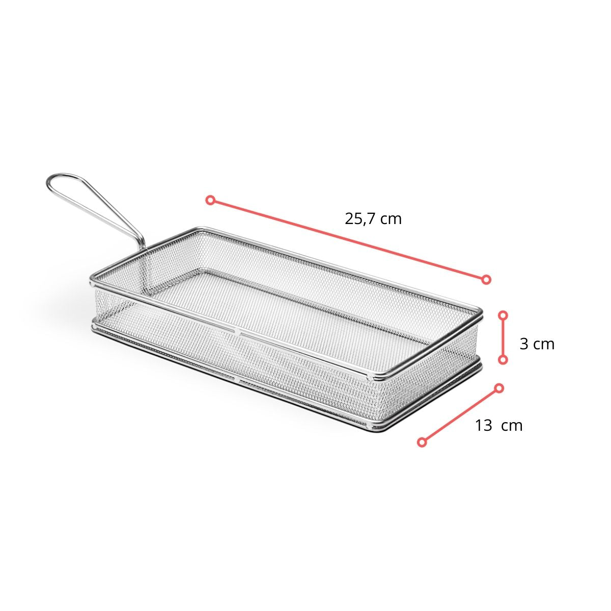 127090 - CESTO PARA FRITURA INOX 25,7X13X4,3 TOP PRATIC - UNID