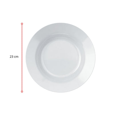 124587 - PRATO OPALINE MENU FUNDO 23 CM - CX 24 PCS