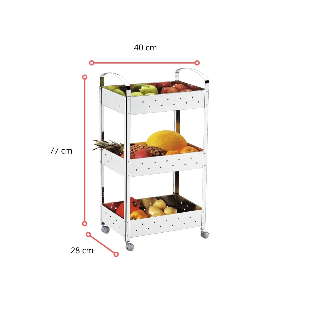 125931 - ORGANIZADOR INOX SUPREMA 40X28X77 CM - UNID